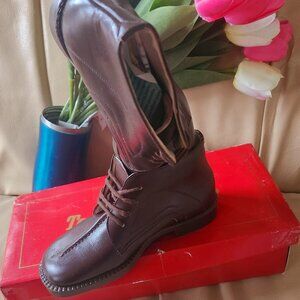 Brand New Kids cute ankle boots - chart says Sz 29 is 11.5 - Brown lace up